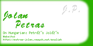 jolan petras business card